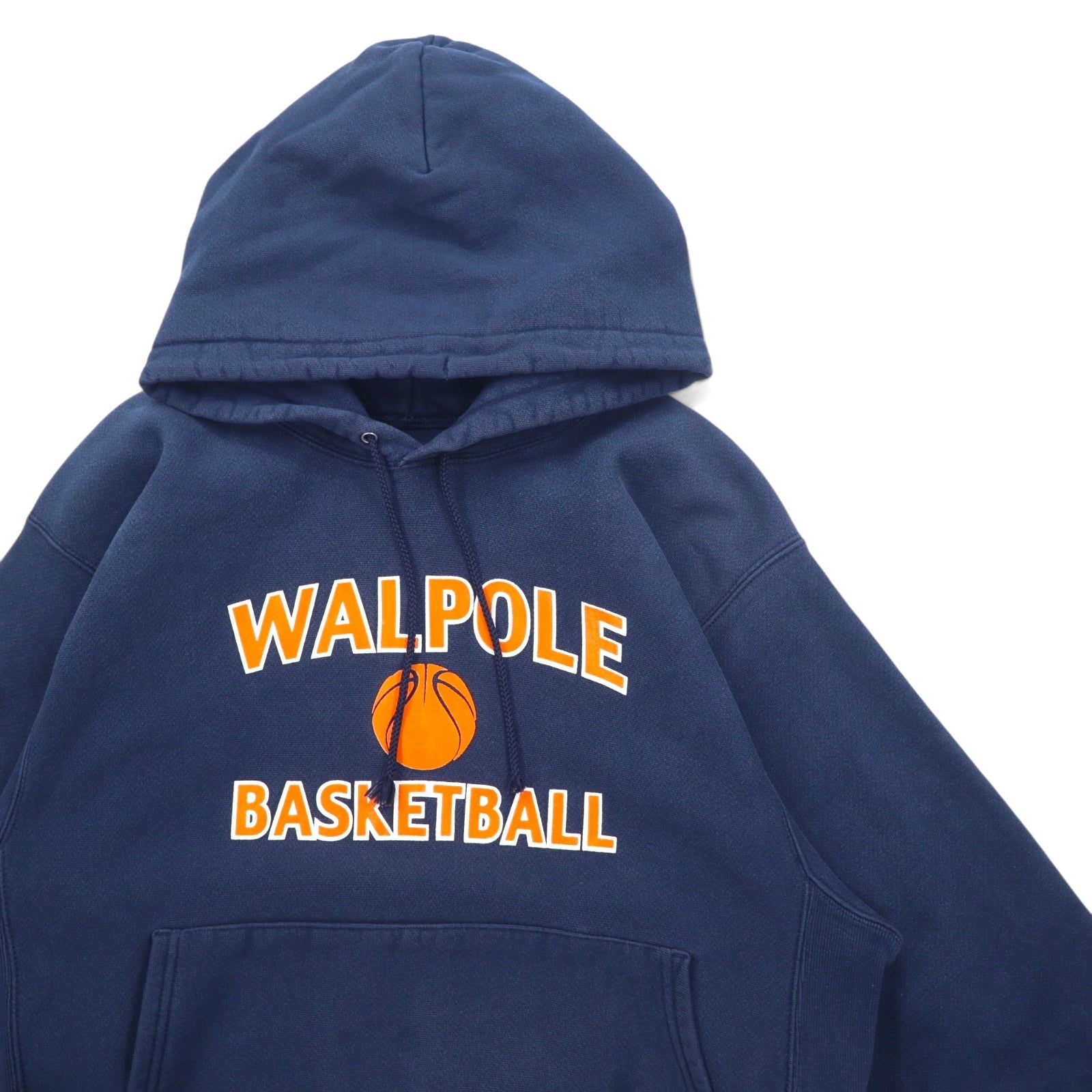 Champion PREMIUM Reverse Weave Felpa con cappuccio pullover M blu navy cotone WALPOLE BASKETBALL Prodotto a El Salvador