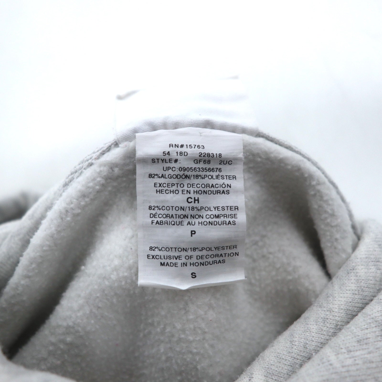 Champion Reverse Weave Felpa con Cappuccio L Grigio Etichetta Blu Riproduzione Prodotto in Honduras