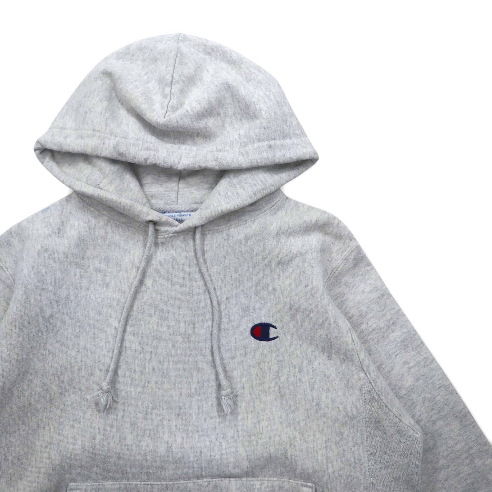 Champion Reverse Weave Felpa con Cappuccio L Grigio Etichetta Blu Riproduzione Prodotto in Honduras