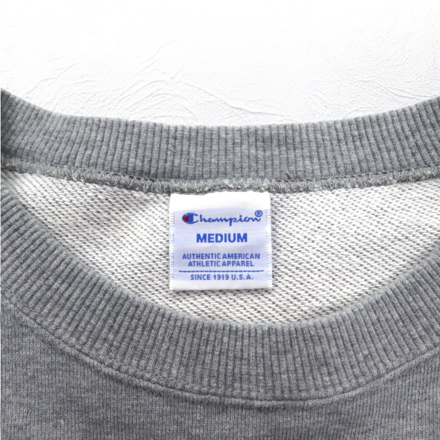 Felpa girocollo Champion M grigia in cotone con stampa logo C3-H004