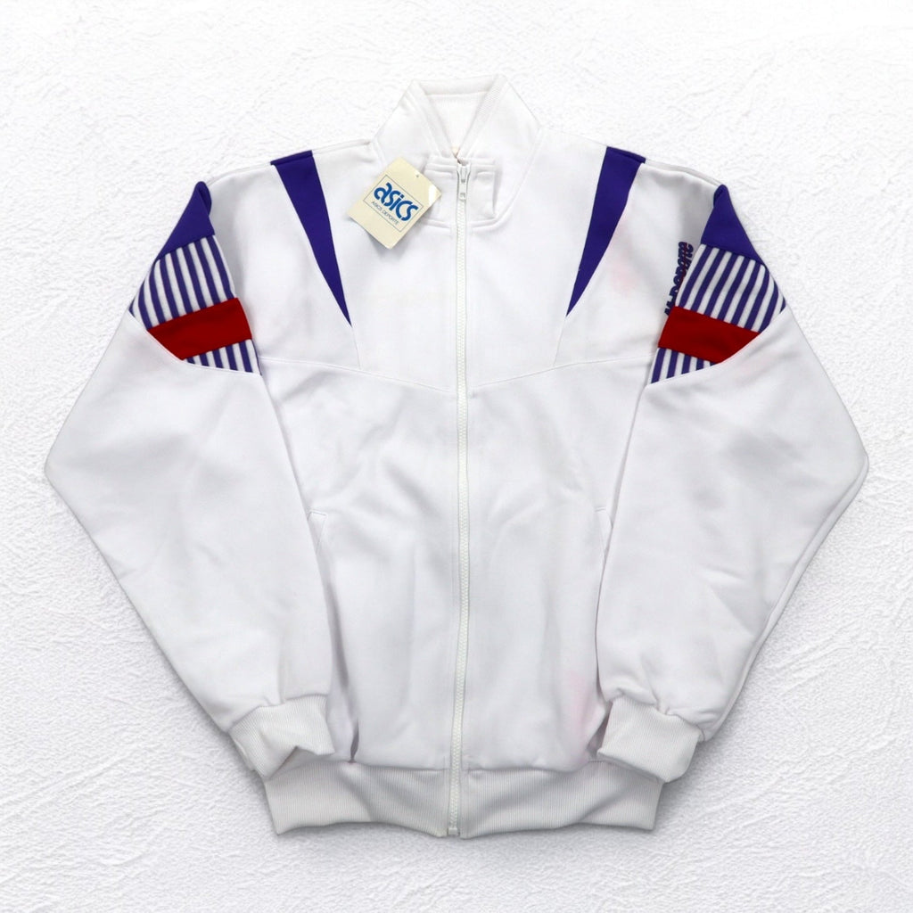 Mr DEPORTE ( asics ) 90年代 トラックジャケット ジャージ XL ホワイト ポリエステル 未使用品