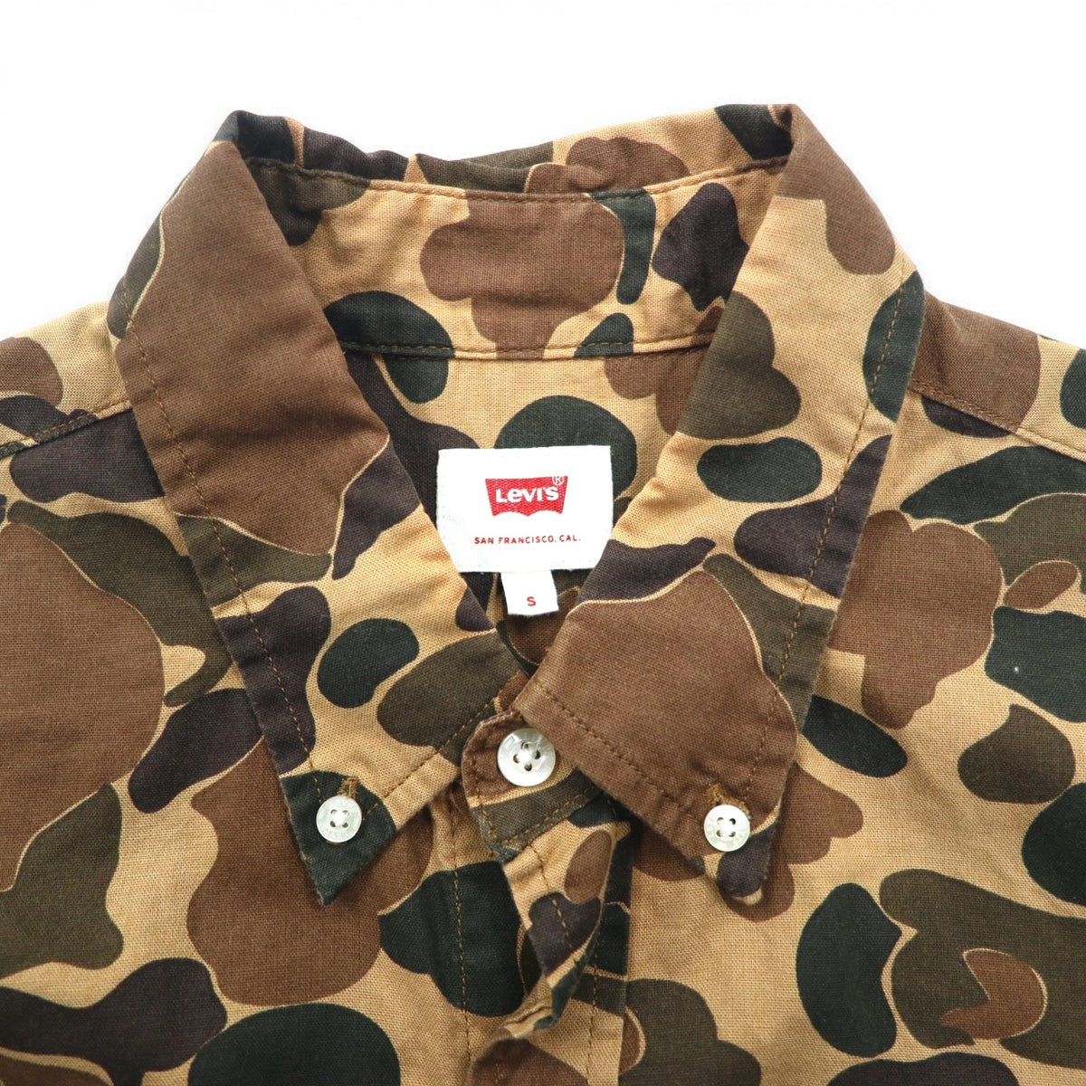 Camicia button-down mimetica Levi's Duck Hunter S kaki cotone 19586-0042