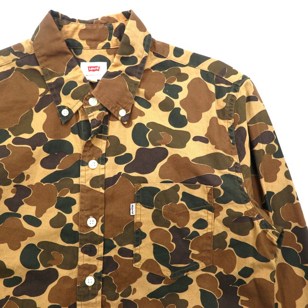 Camicia button-down mimetica Levi's Duck Hunter S kaki cotone 19586-0042
