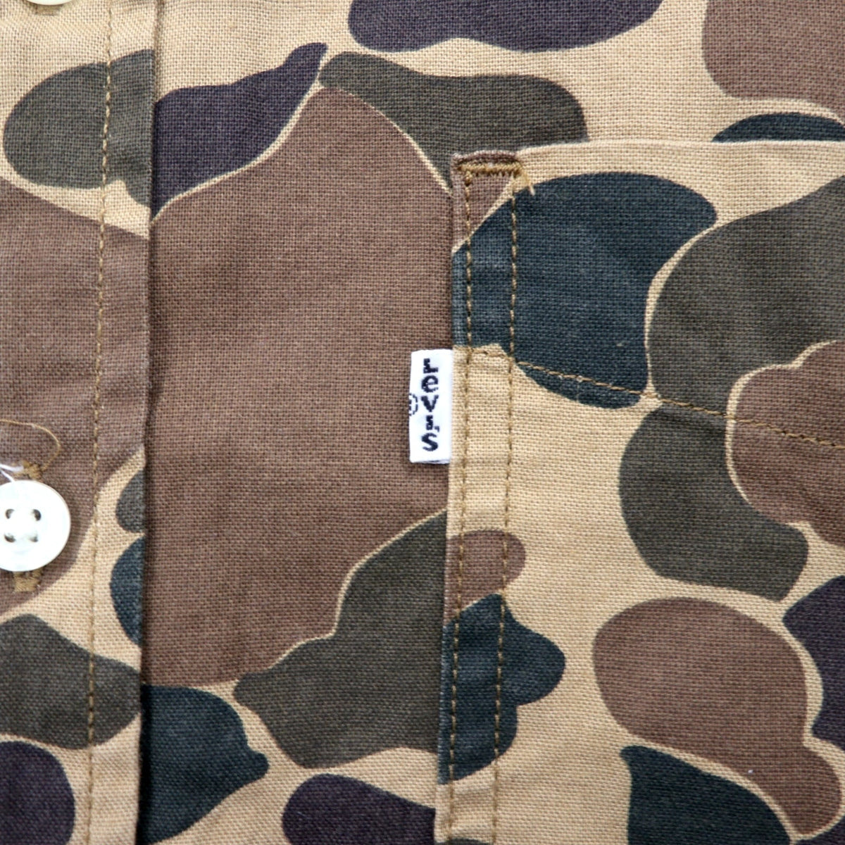 Camicia button-down mimetica Levi's Duck Hunter S kaki cotone 19586-0042