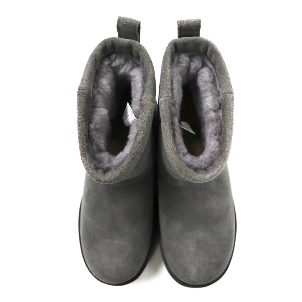 UGG ショート ムートンブーツ 22cm グレー 羊革 vibramソール 撥水加工 Classic Mini Waterproof 1019643