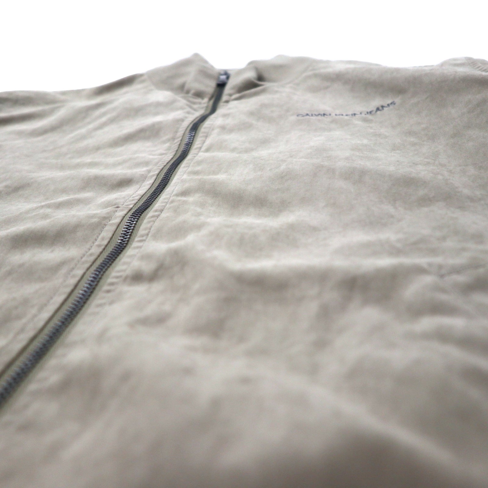 Calvin Klein Jeans Bomber in pelle scamosciata, XL, beige, poliestere, logo ricamato