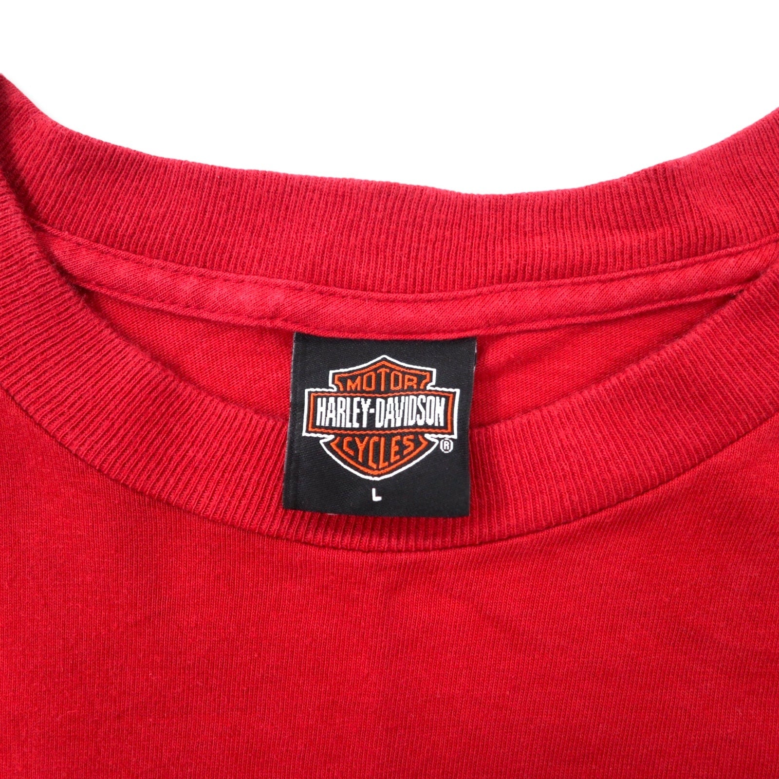 HARLEY DAVIDSON USA Stampa logo T-shirt L Rossa Cotone Bahamas