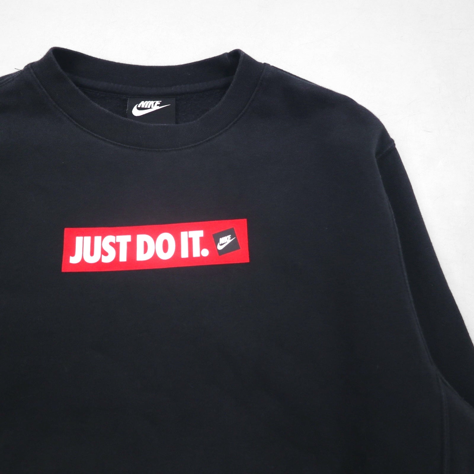 NIKE クルー フリース スウェット トレーナー S ブラック コットン JDI BSTR BV5090-010