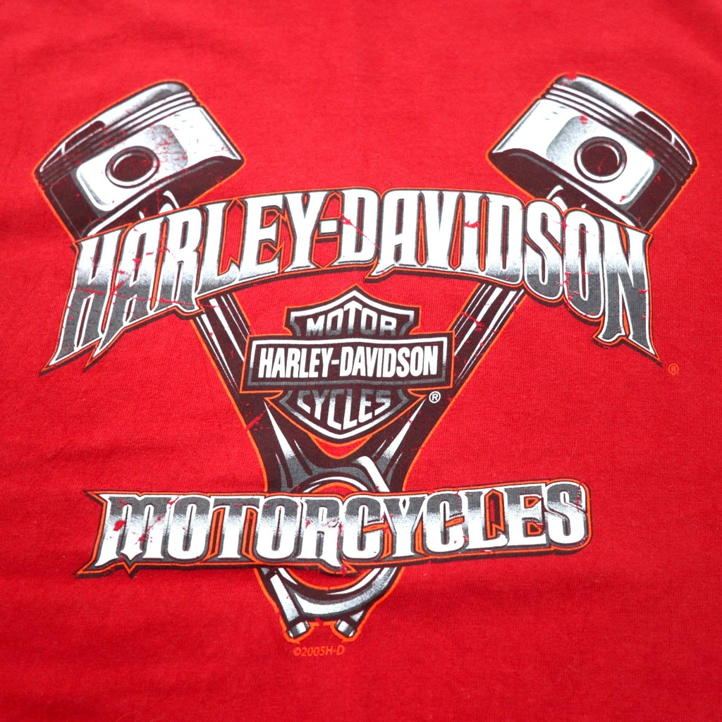 HARLEY DAVIDSON USA Stampa logo T-shirt L Rossa Cotone Bahamas