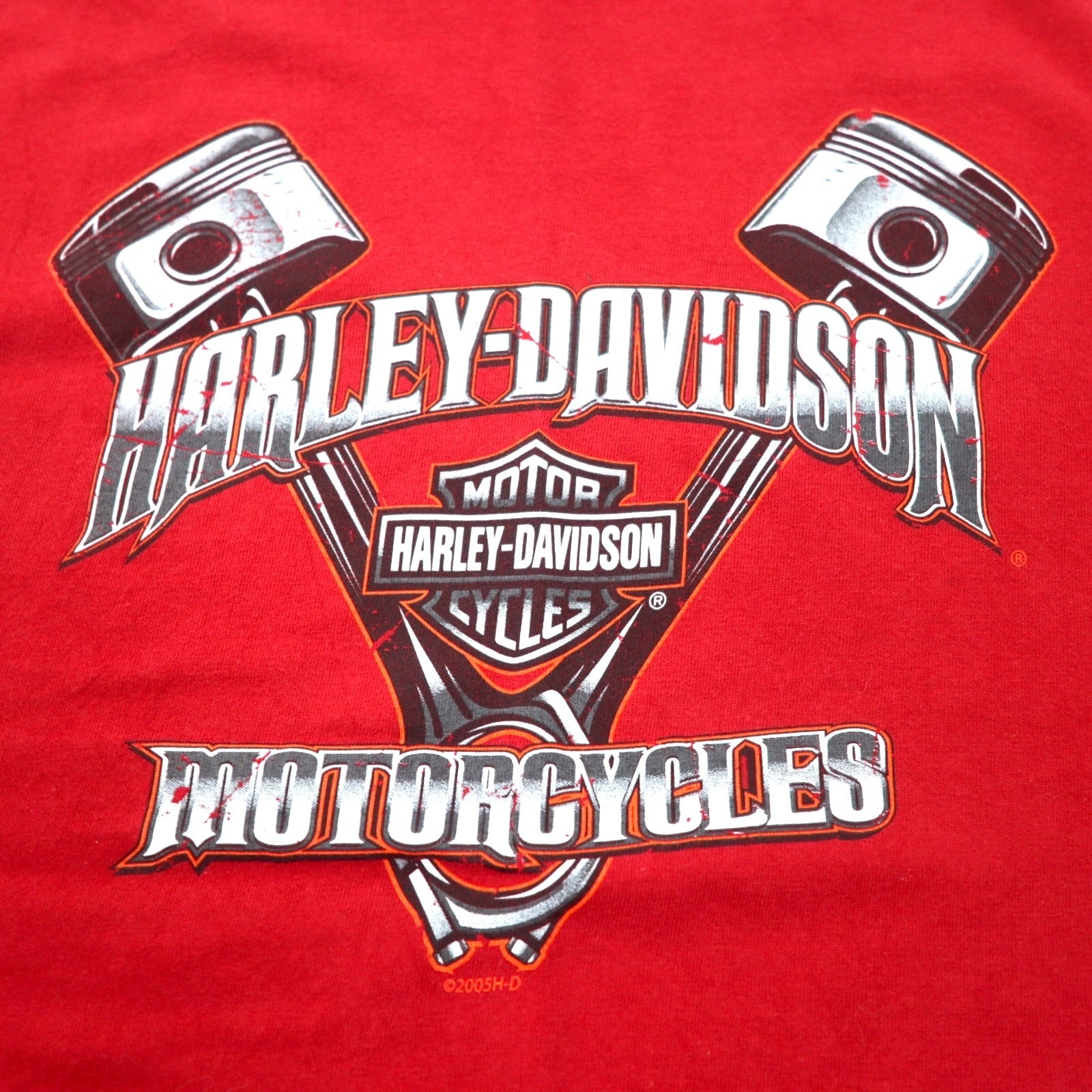 HARLEY DAVIDSON USA Stampa logo T-shirt L Rossa Cotone Bahamas