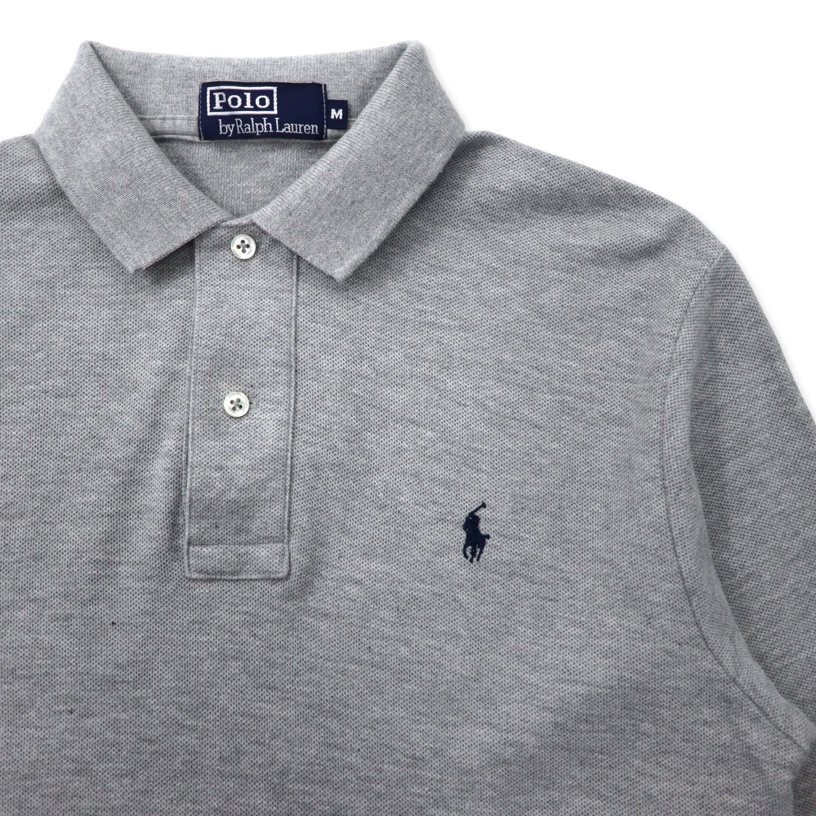 Polo by Ralph Lauren Polo a maniche lunghe M Grigio Cotone Piquet con ricamo Small Pony