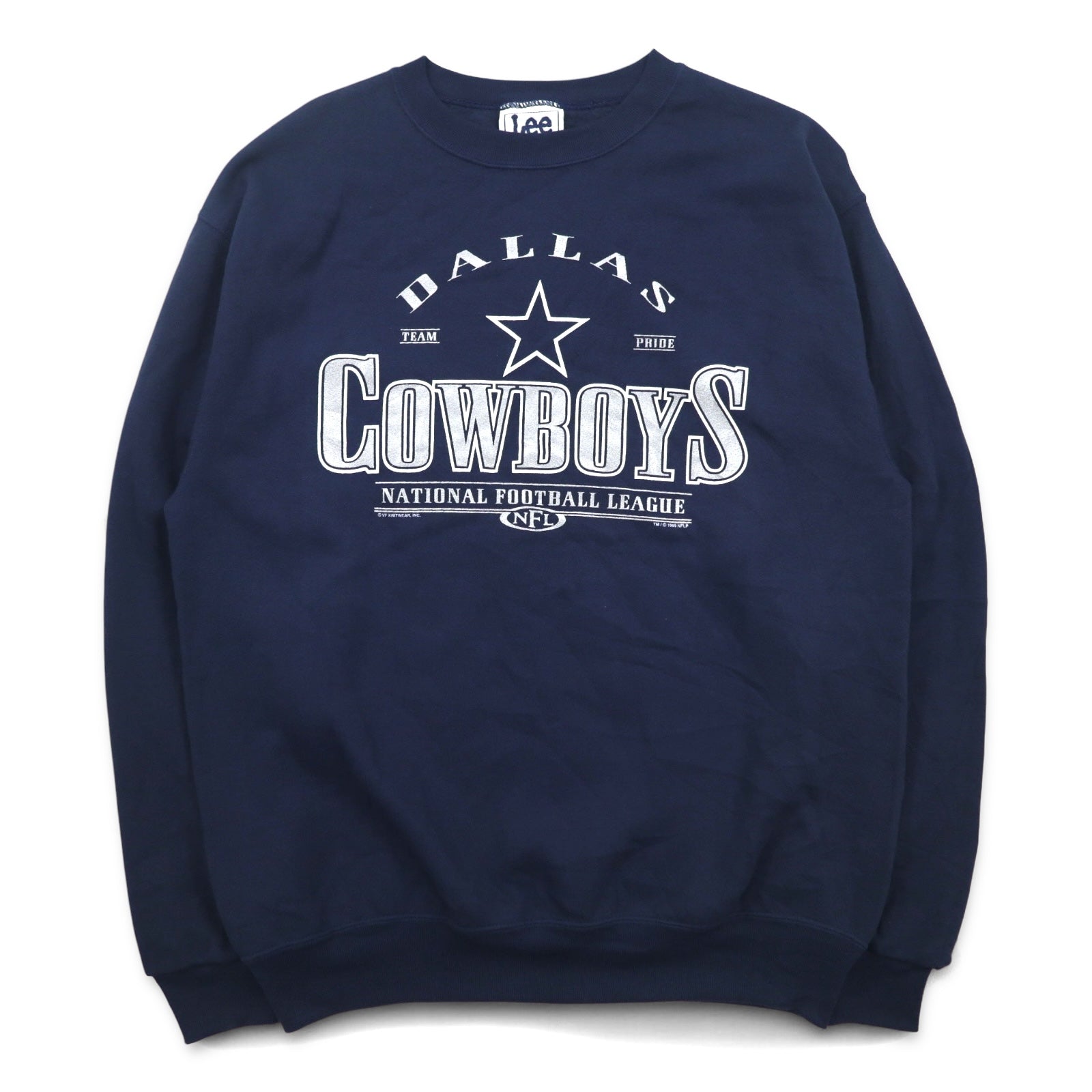 Felpa Lee SPORT anni '90 NFL stampa XL blu navy cotone DALLAS COWBOYS Made in Mexico