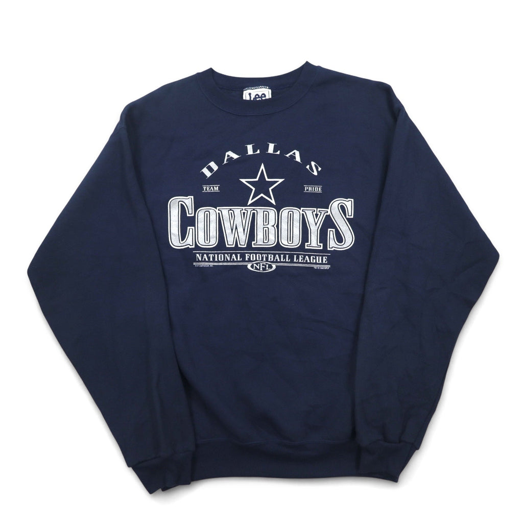 Felpa Lee SPORT anni '90 NFL stampa XL blu navy cotone DALLAS COWBOYS Made in Mexico