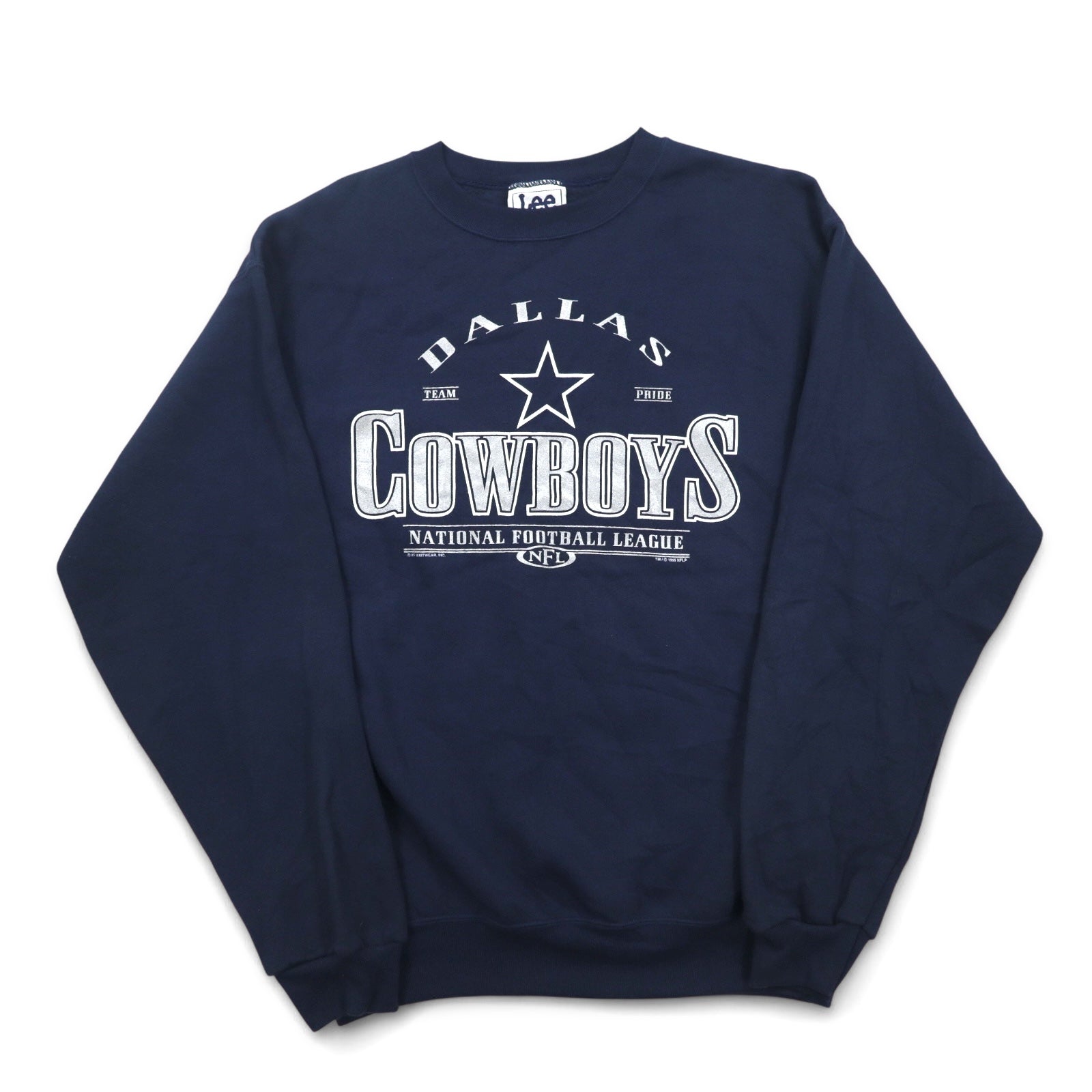 Felpa Lee SPORT anni '90 NFL stampa XL blu navy cotone DALLAS COWBOYS Made in Mexico