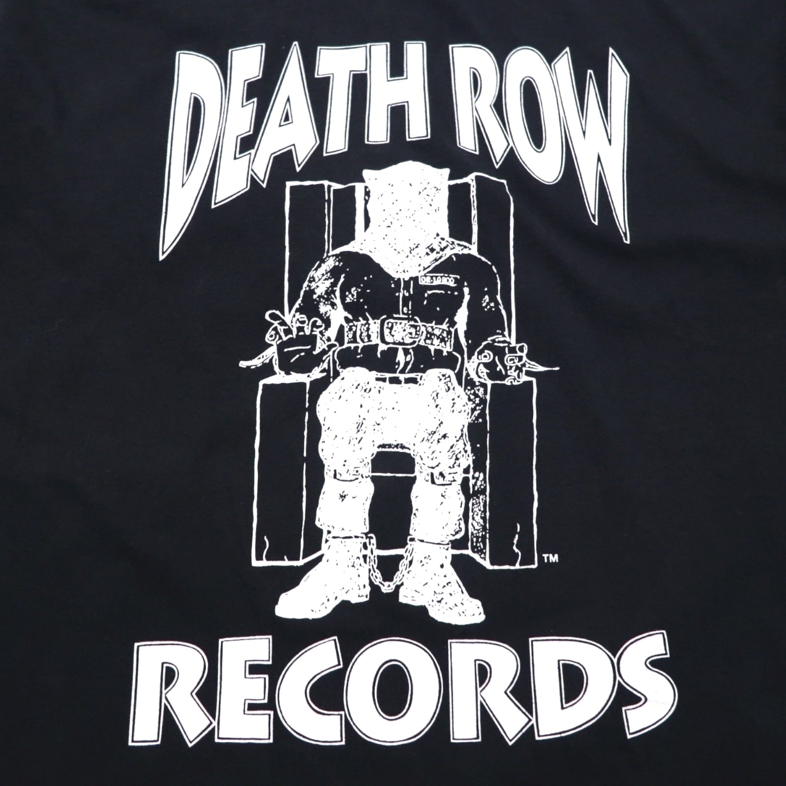 DEATH ROW RECORDS イギリス製 ヒップホップ レーベル Tシャツ L ブラック 両面プリント