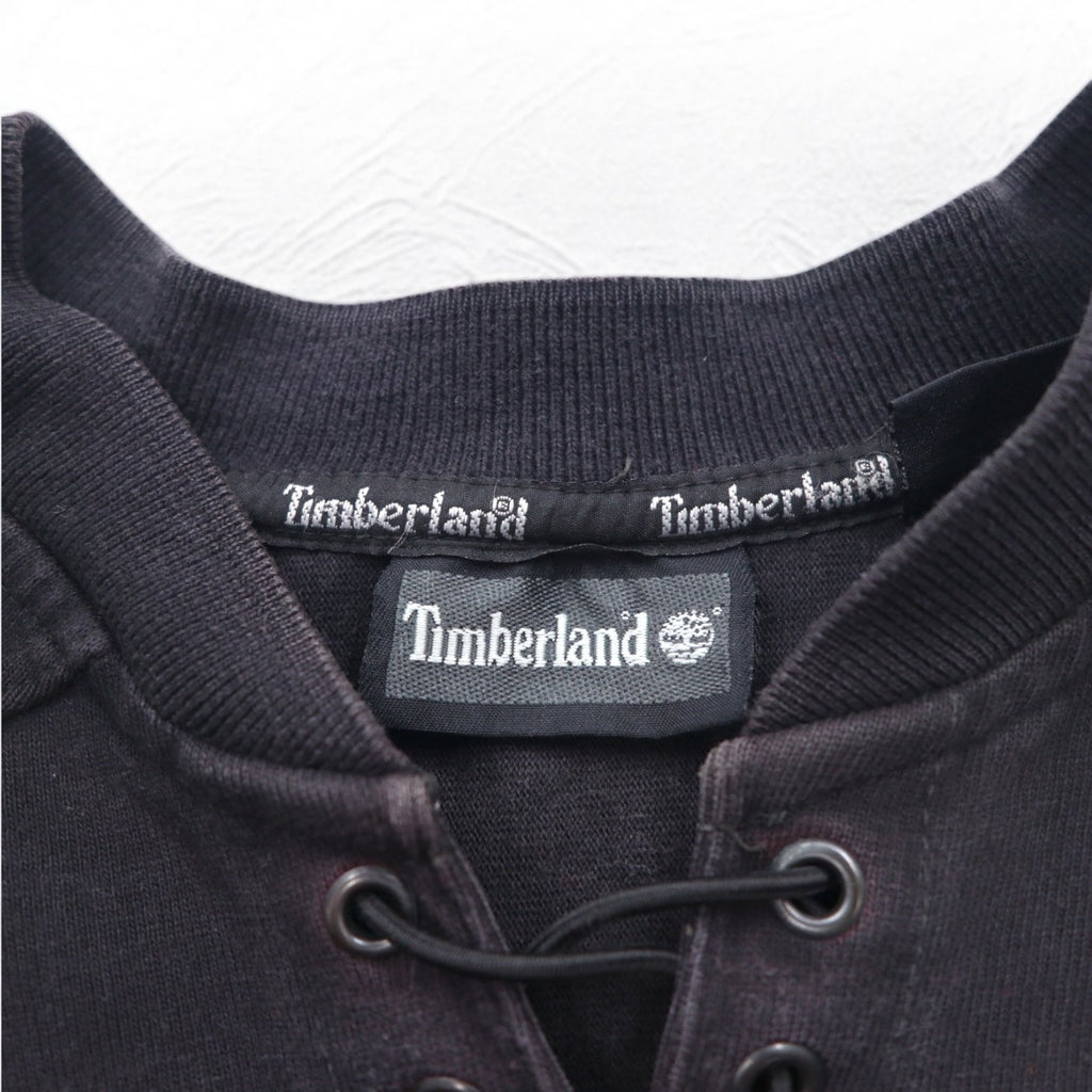 Timberland Felpa allacciata XL Nera Cotone Logo ricamato