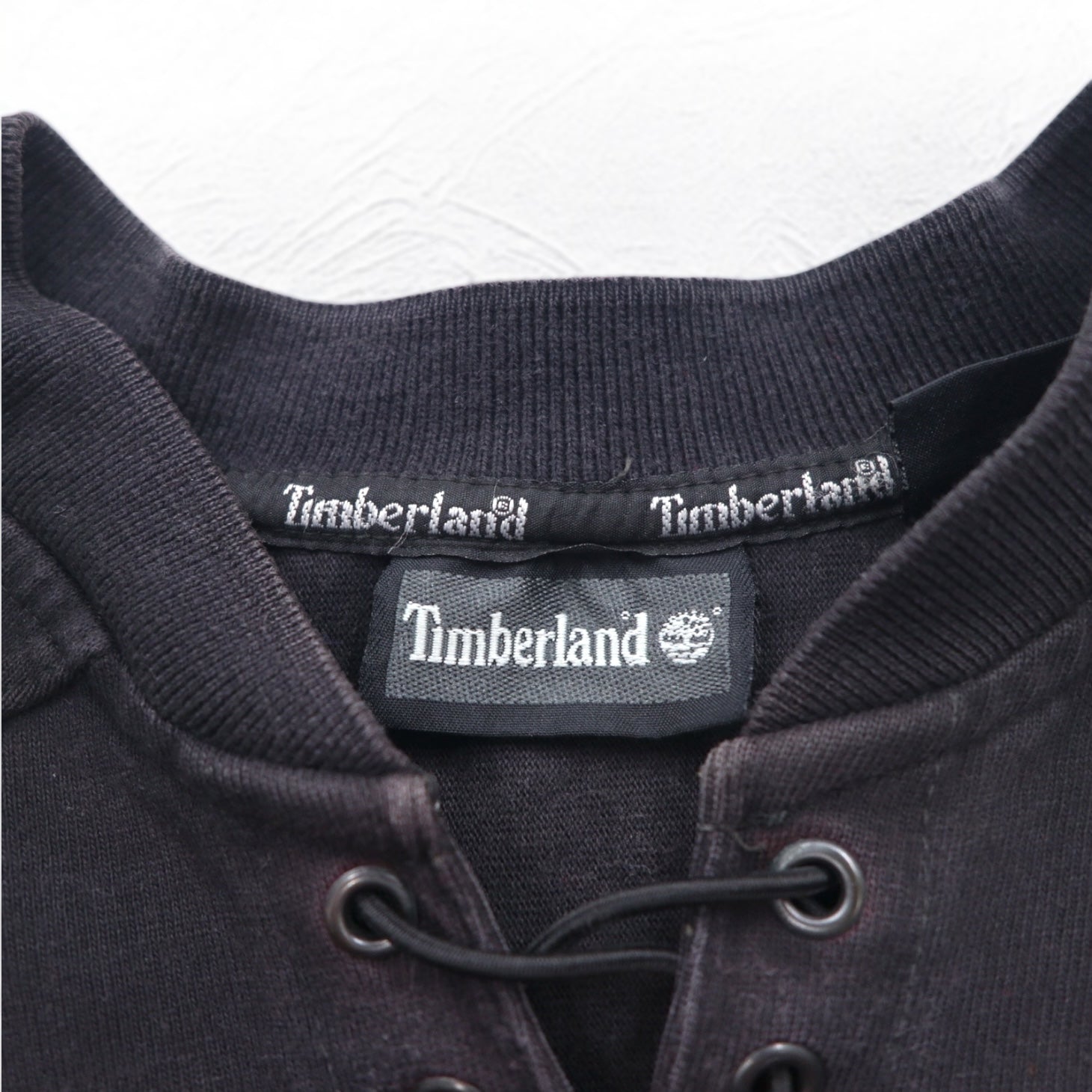 Timberland Felpa allacciata XL Nera Cotone Logo ricamato
