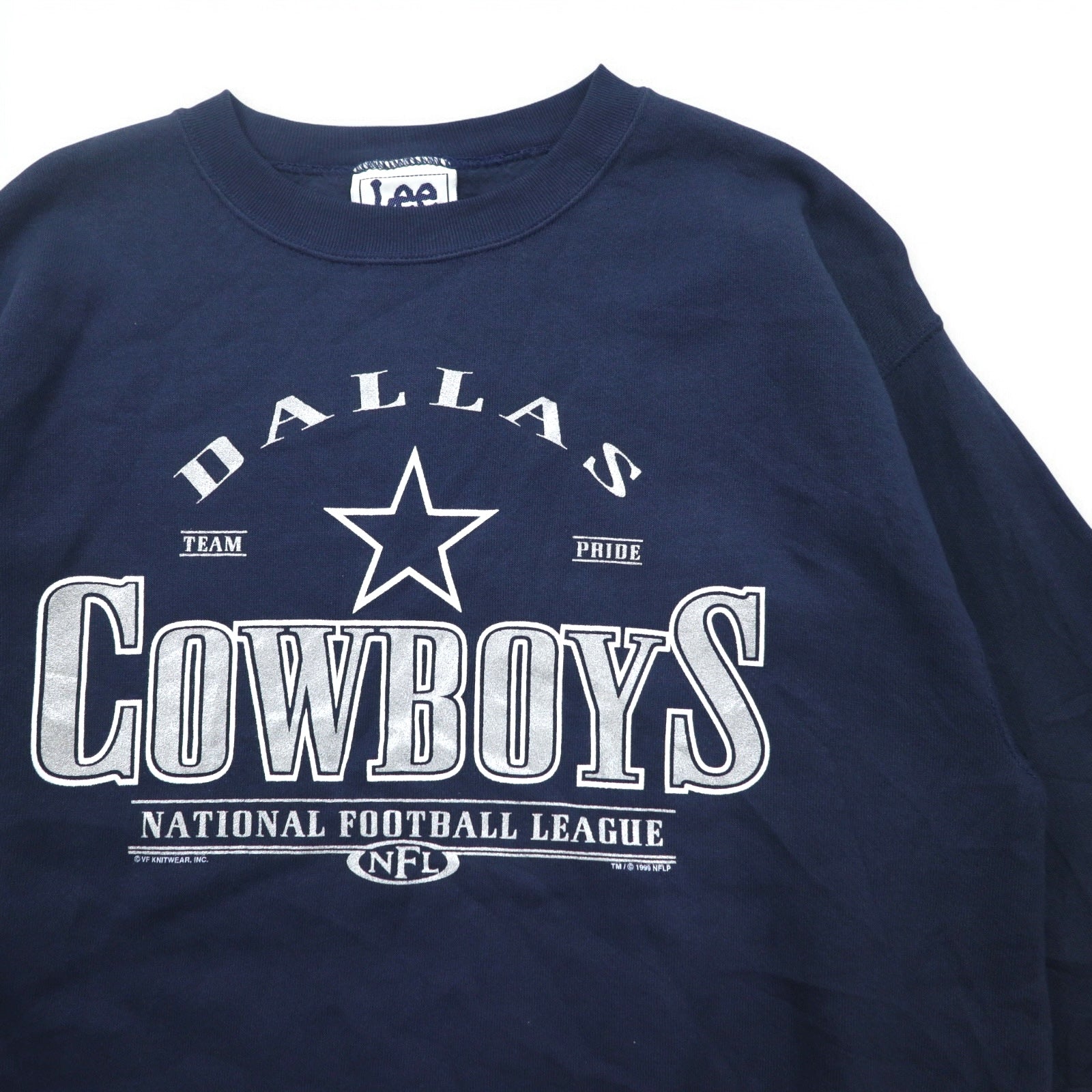 Felpa Lee SPORT anni '90 NFL stampa XL blu navy cotone DALLAS COWBOYS Made in Mexico