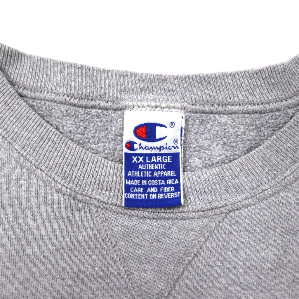 Champion anni '90 felpa stampata college XXL grigio cotone NCAA MICHIGAN logo ad arco taglia grande fabbricato in Costa Rica