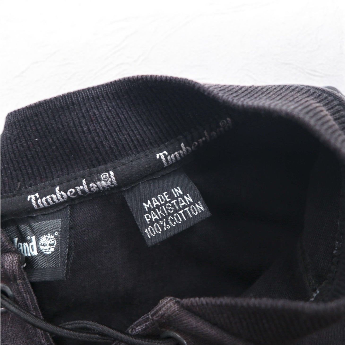 Timberland Felpa allacciata XL Nera Cotone Logo ricamato