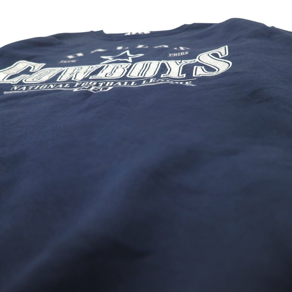 Felpa Lee SPORT anni '90 NFL stampa XL blu navy cotone DALLAS COWBOYS Made in Mexico