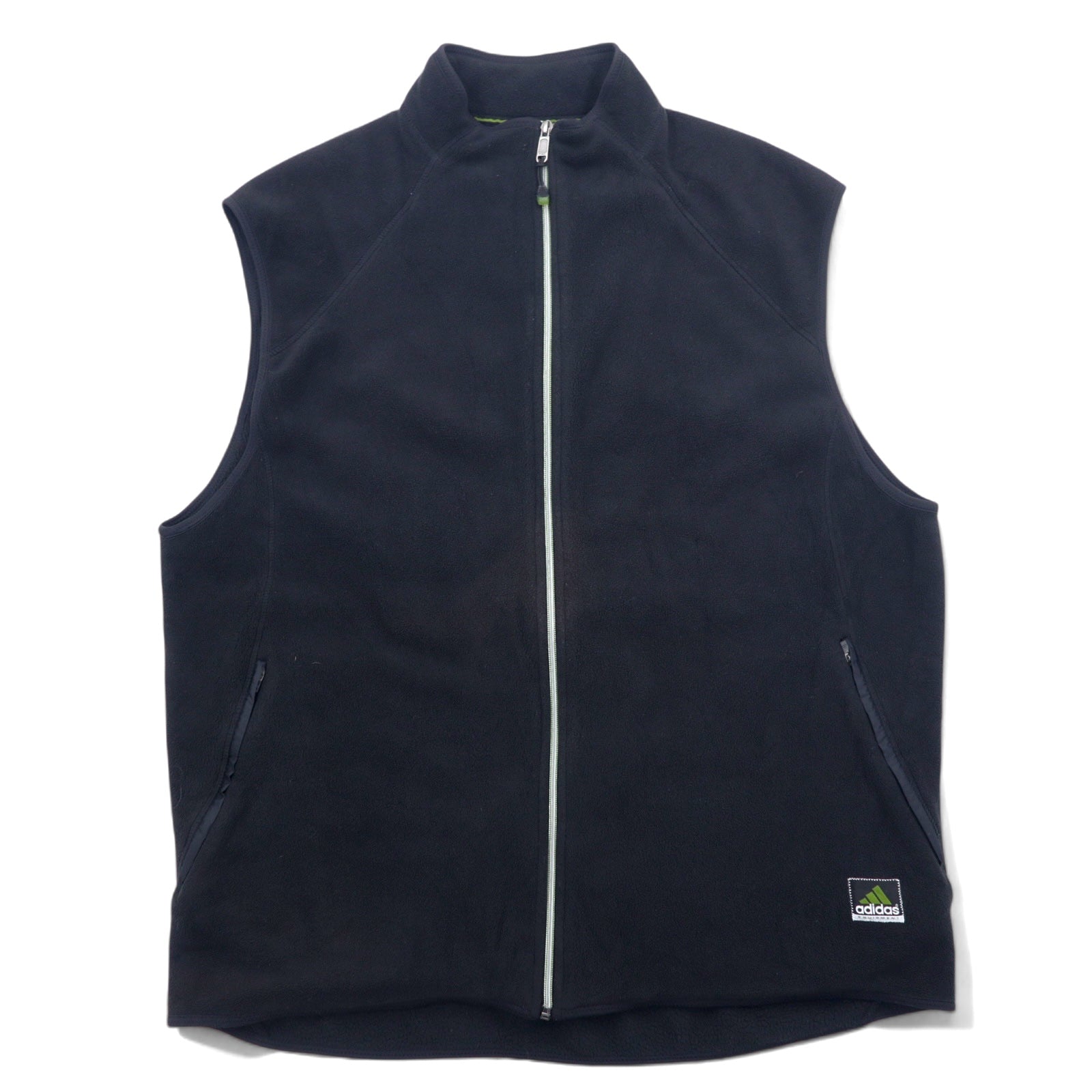 adidas EQUIPMENT gilet in pile full zip anni 2000, taglia XL, nero, poliestere