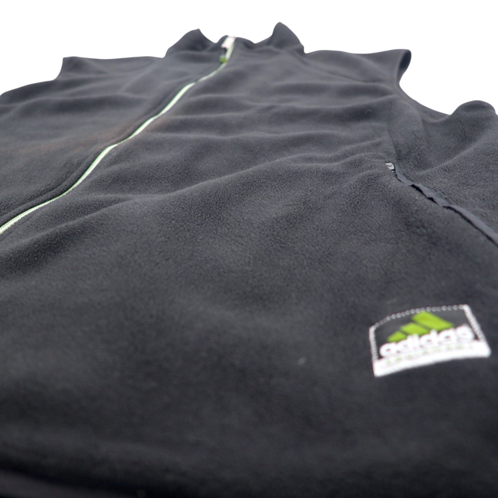 adidas EQUIPMENT gilet in pile full zip anni 2000, taglia XL, nero, poliestere