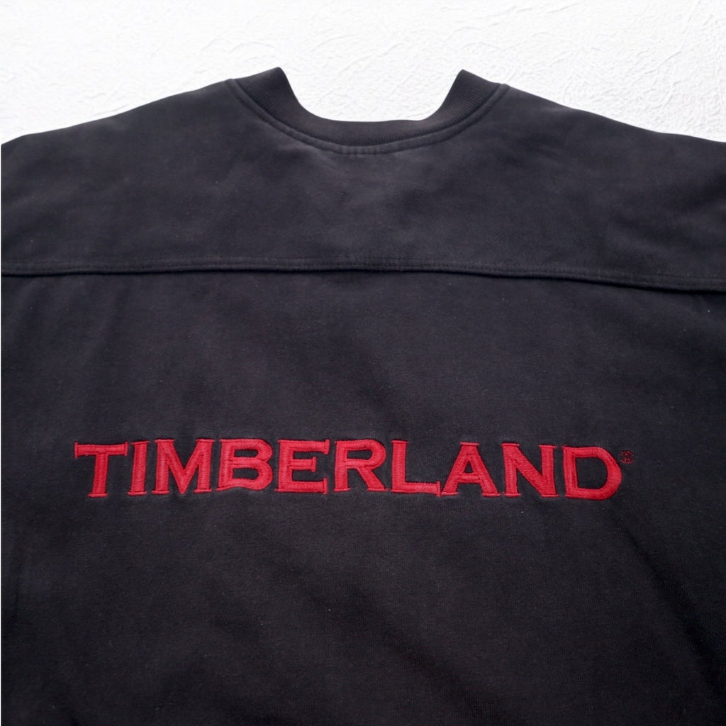 Timberland Felpa allacciata XL Nera Cotone Logo ricamato