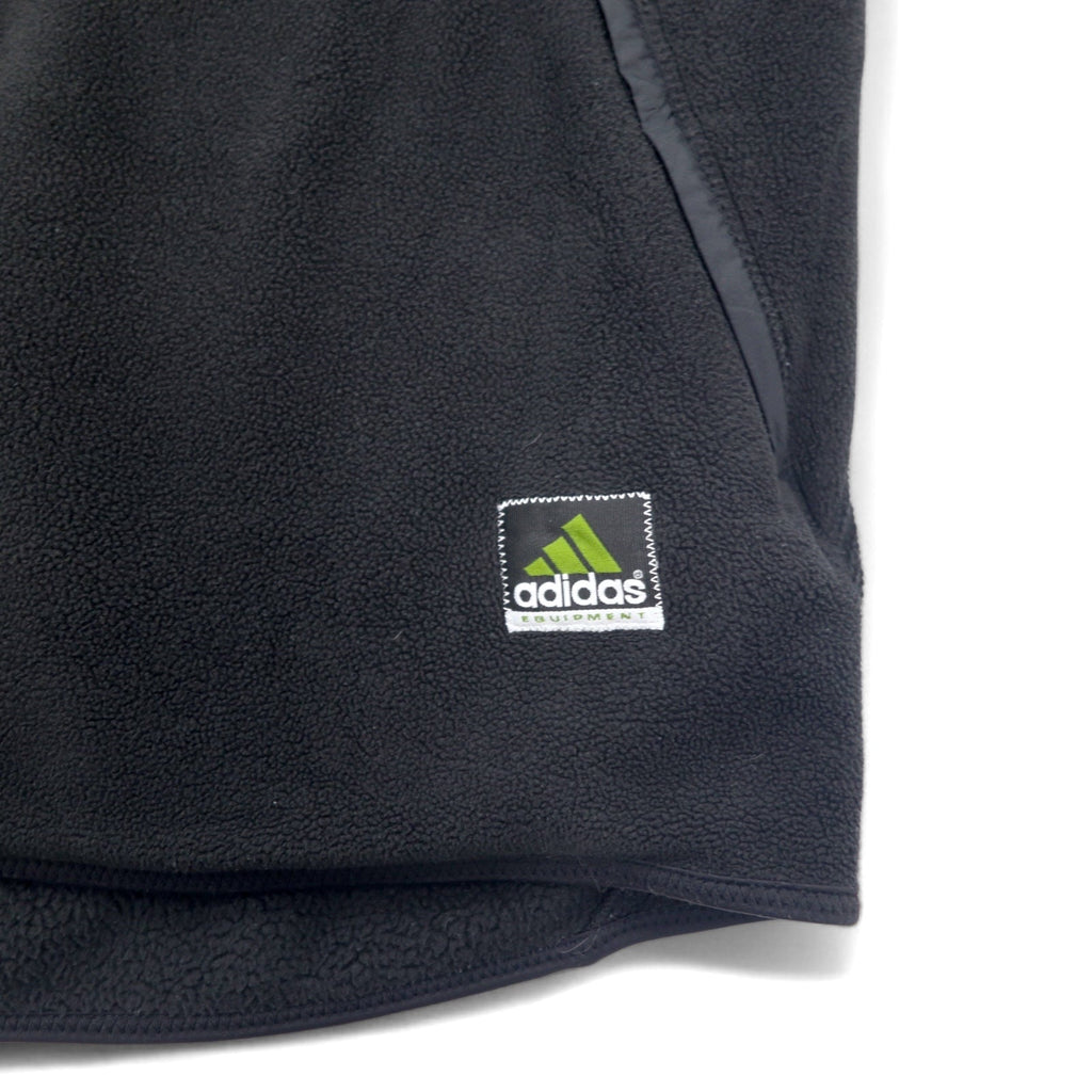 adidas EQUIPMENT gilet in pile full zip anni 2000, taglia XL, nero, poliestere
