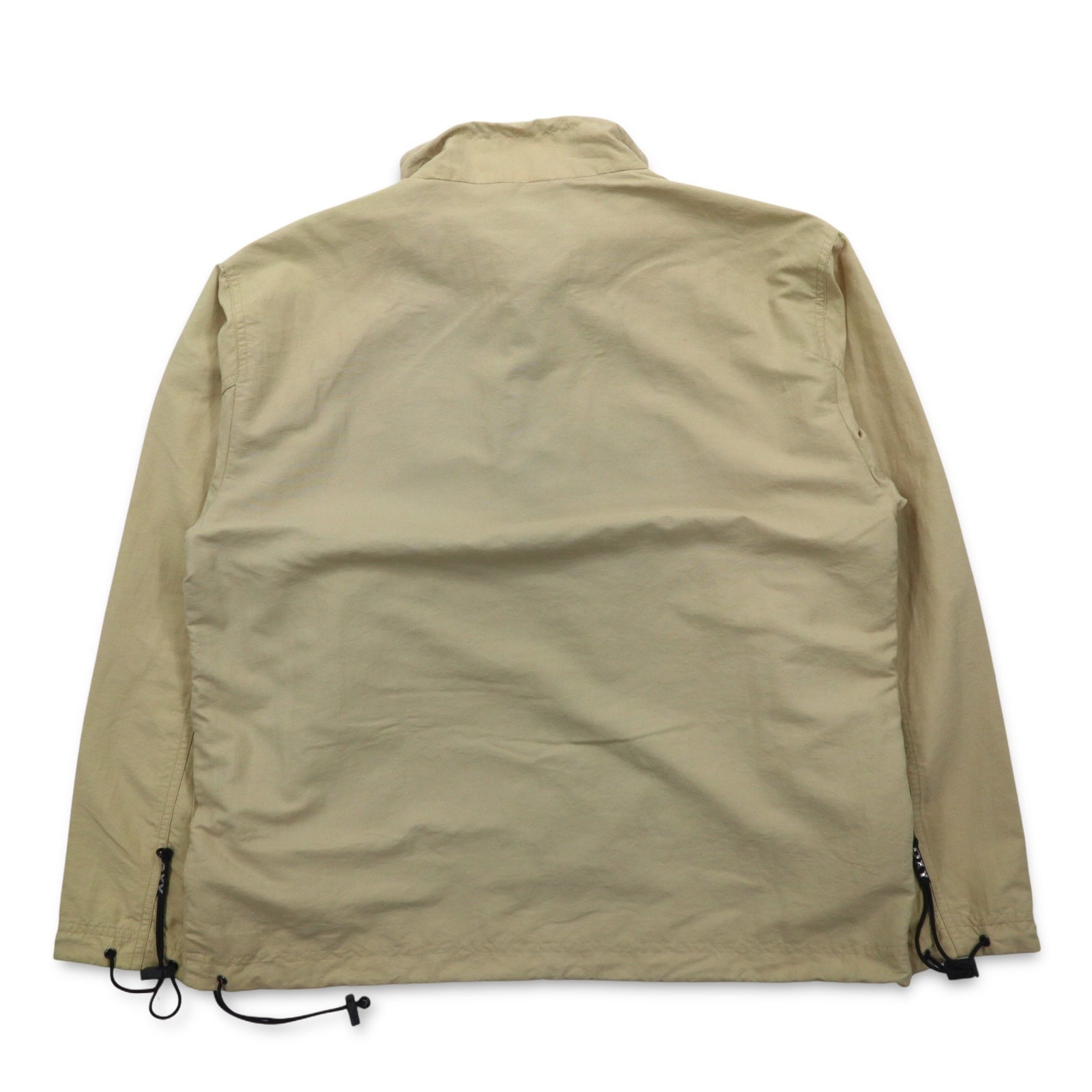 Anni '90 OXYOXY Giacca a vento anorak con mezza zip M Beige Nylon Coulisse