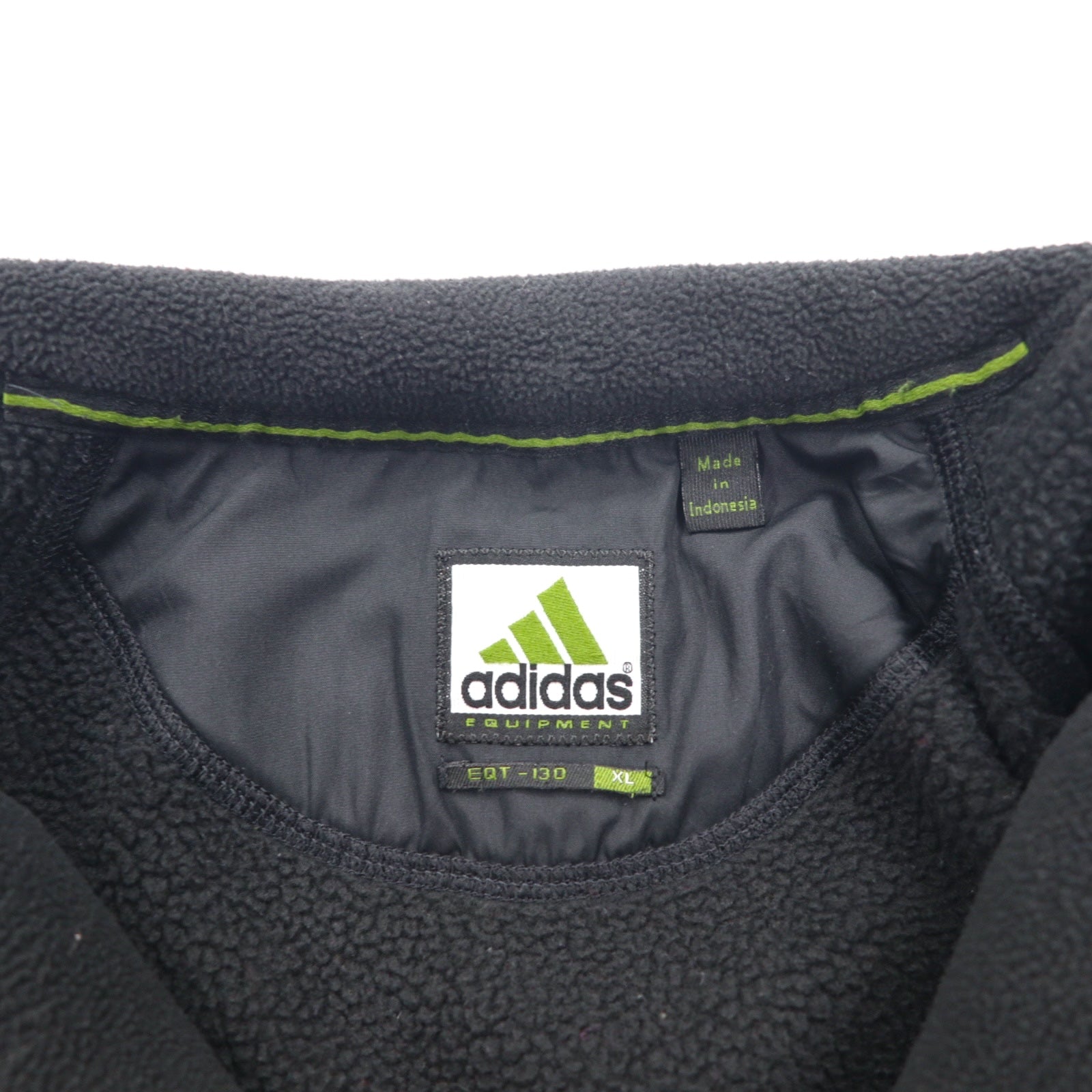 adidas EQUIPMENT gilet in pile full zip anni 2000, taglia XL, nero, poliestere