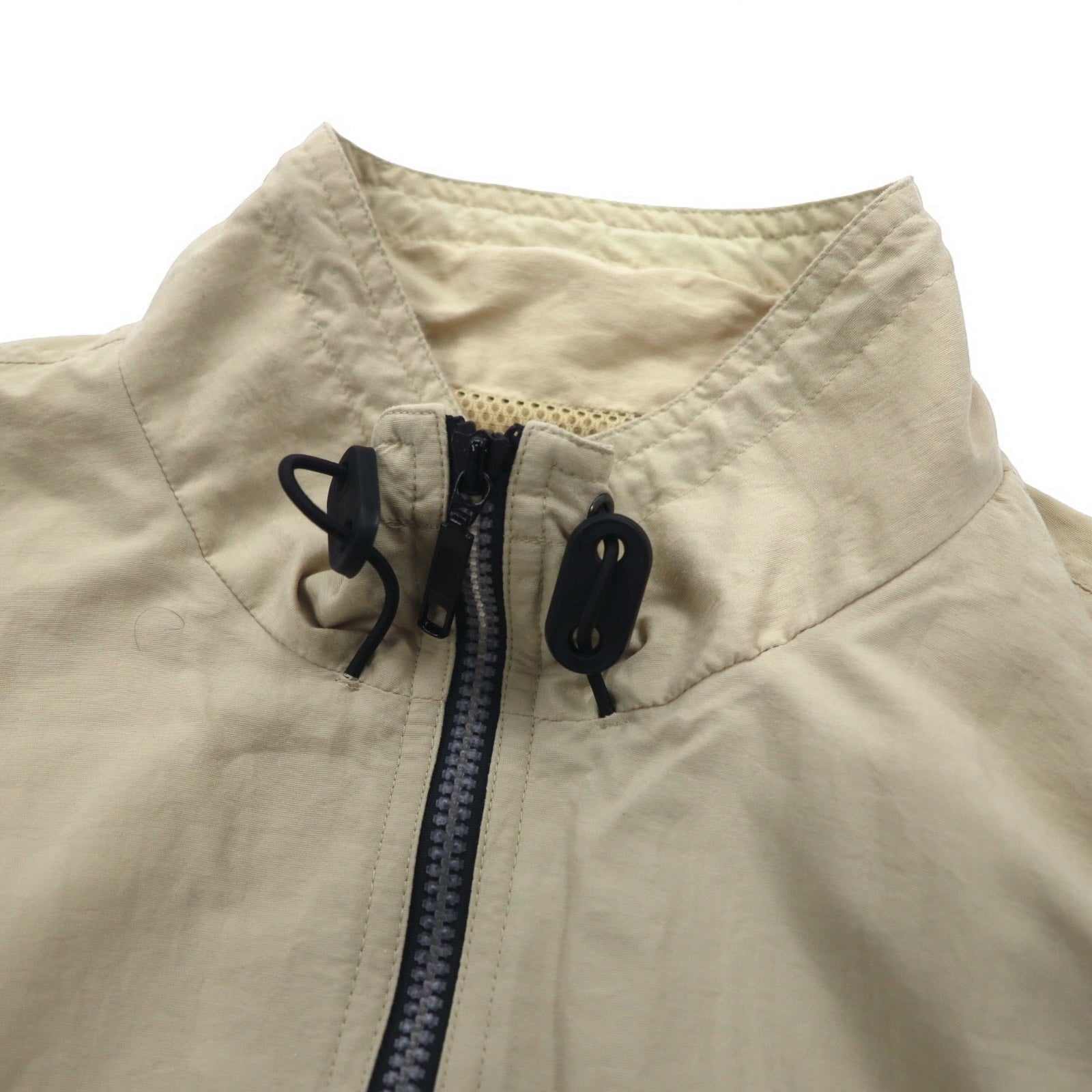 Anni '90 OXYOXY Giacca a vento anorak con mezza zip M Beige Nylon Coulisse