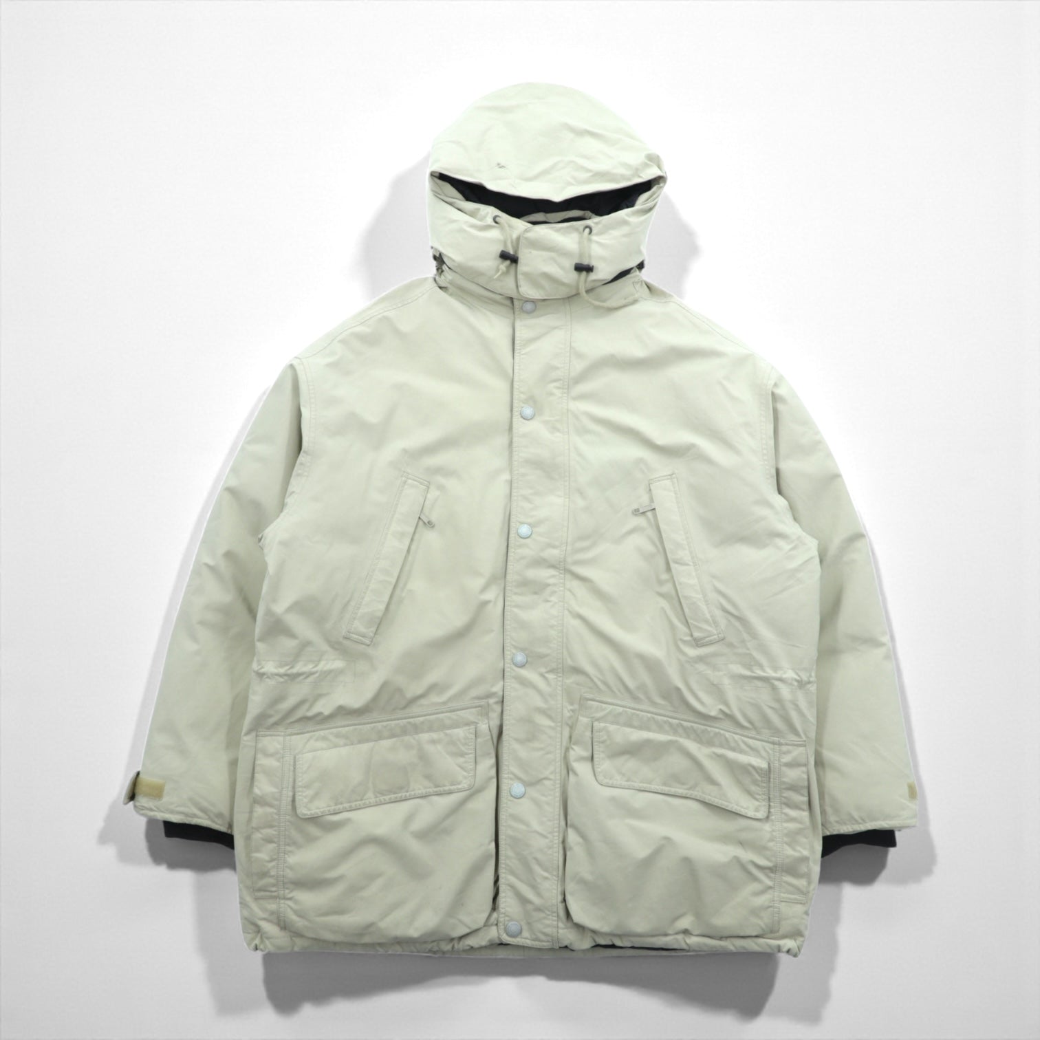 Eddie Bauer 90年代 ゴアテックス 防水 GORE-TEX グース ダウンジャケット L ドローコード フード着脱