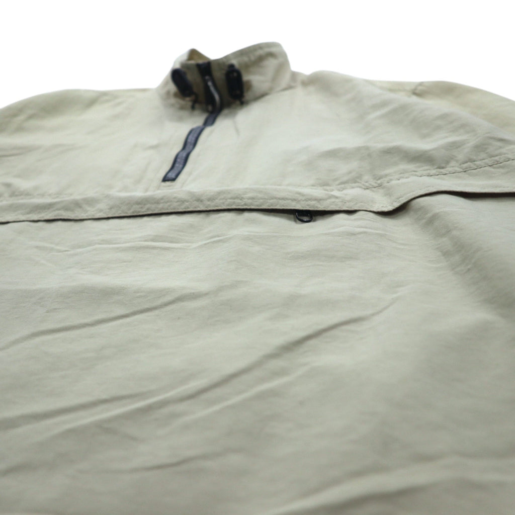 Anni '90 OXYOXY Giacca a vento anorak con mezza zip M Beige Nylon Coulisse
