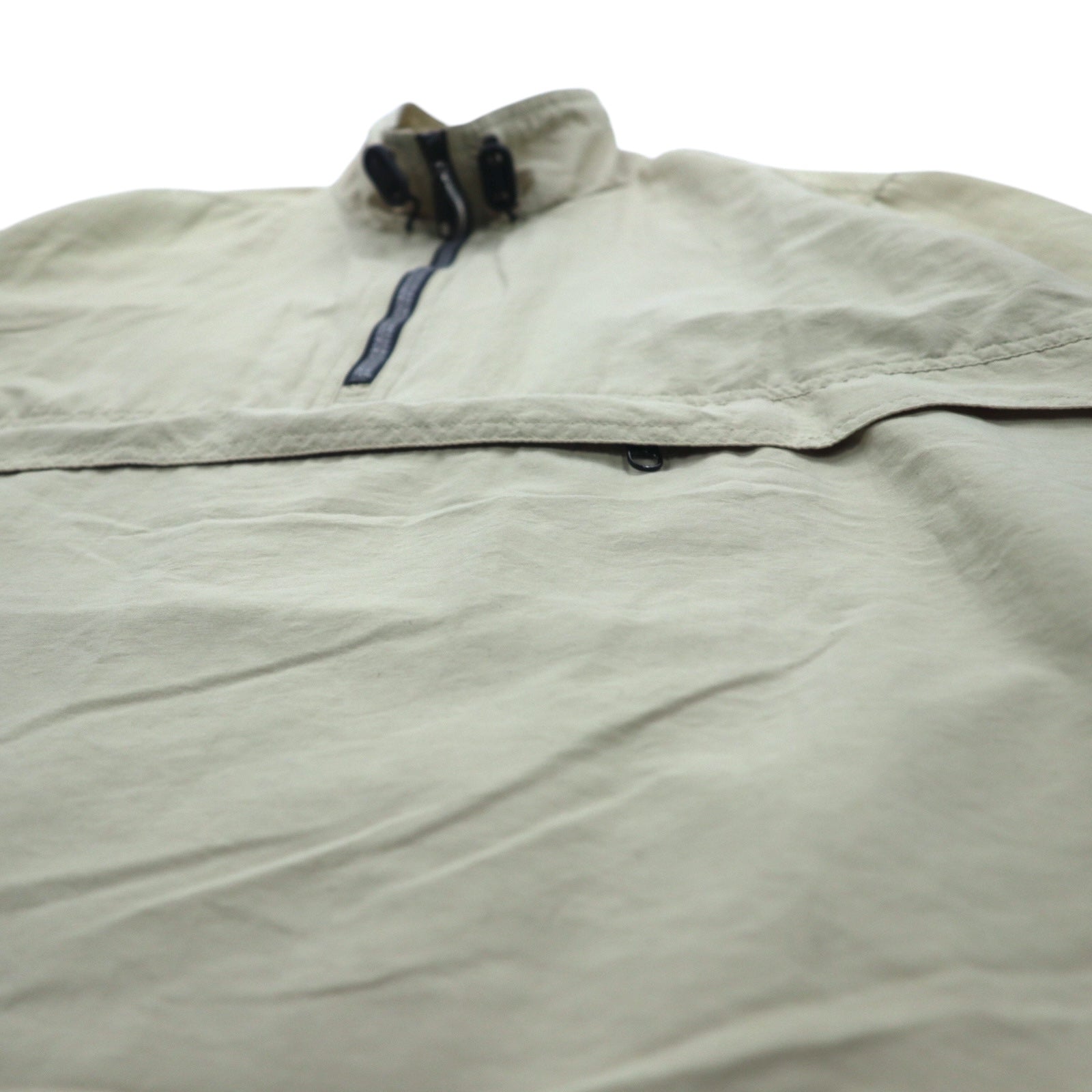 Anni '90 OXYOXY Giacca a vento anorak con mezza zip M Beige Nylon Coulisse