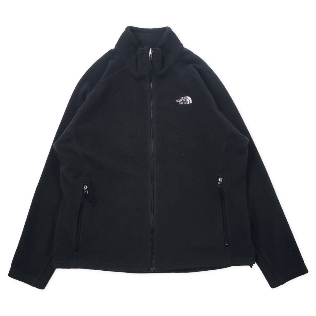 THE NORTH FACE フルジップ フリースジャケット XL ブラック ポリエステル ワンポイントロゴ刺繍 ビッグサイズ エルサルバドル製