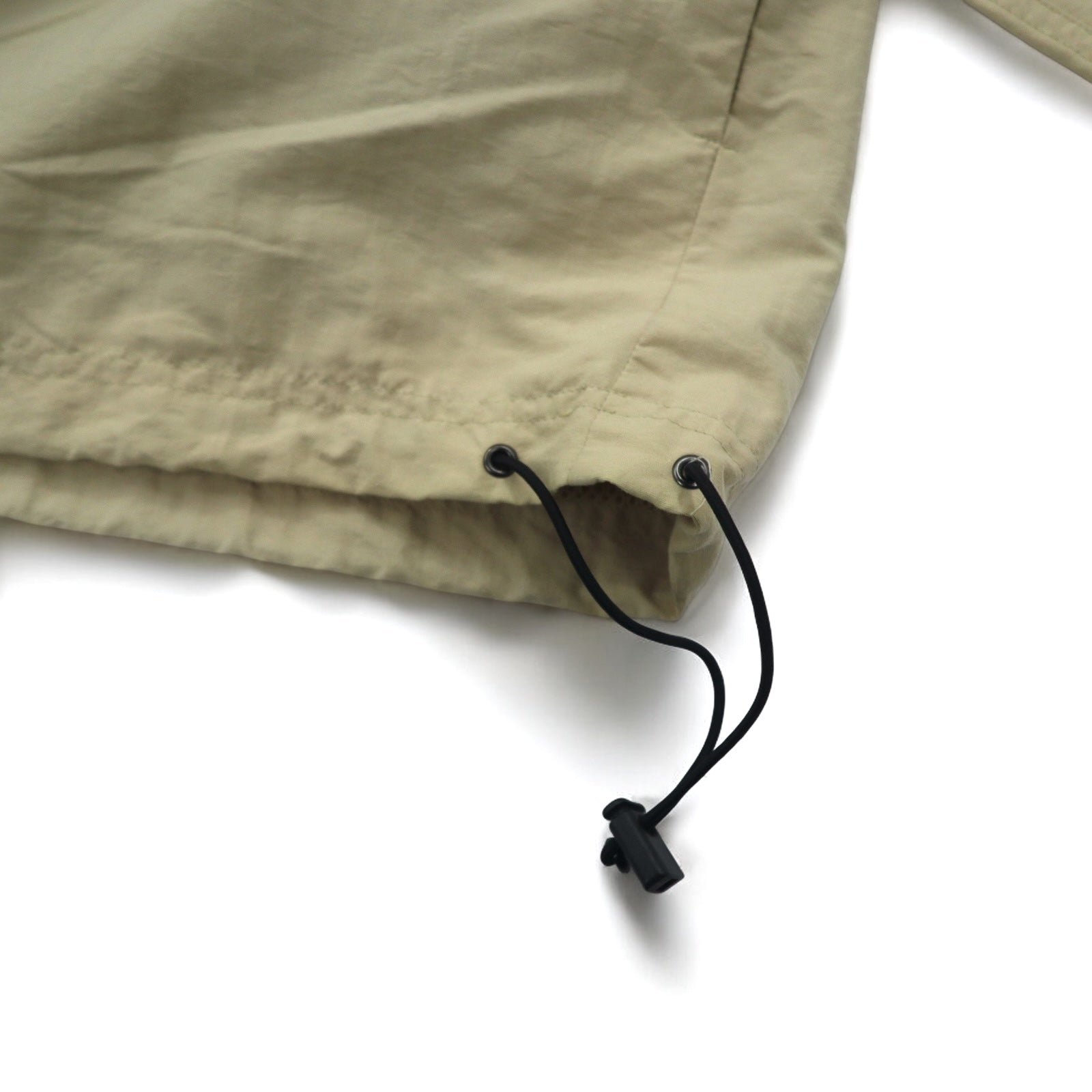 Anni '90 OXYOXY Giacca a vento anorak con mezza zip M Beige Nylon Coulisse