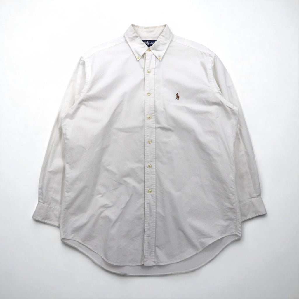 Ralph Lauren 90年代 オックスフォード ボタンダウンシャツ XL ホワイト YARMOUTH スモールポニー刺繡
