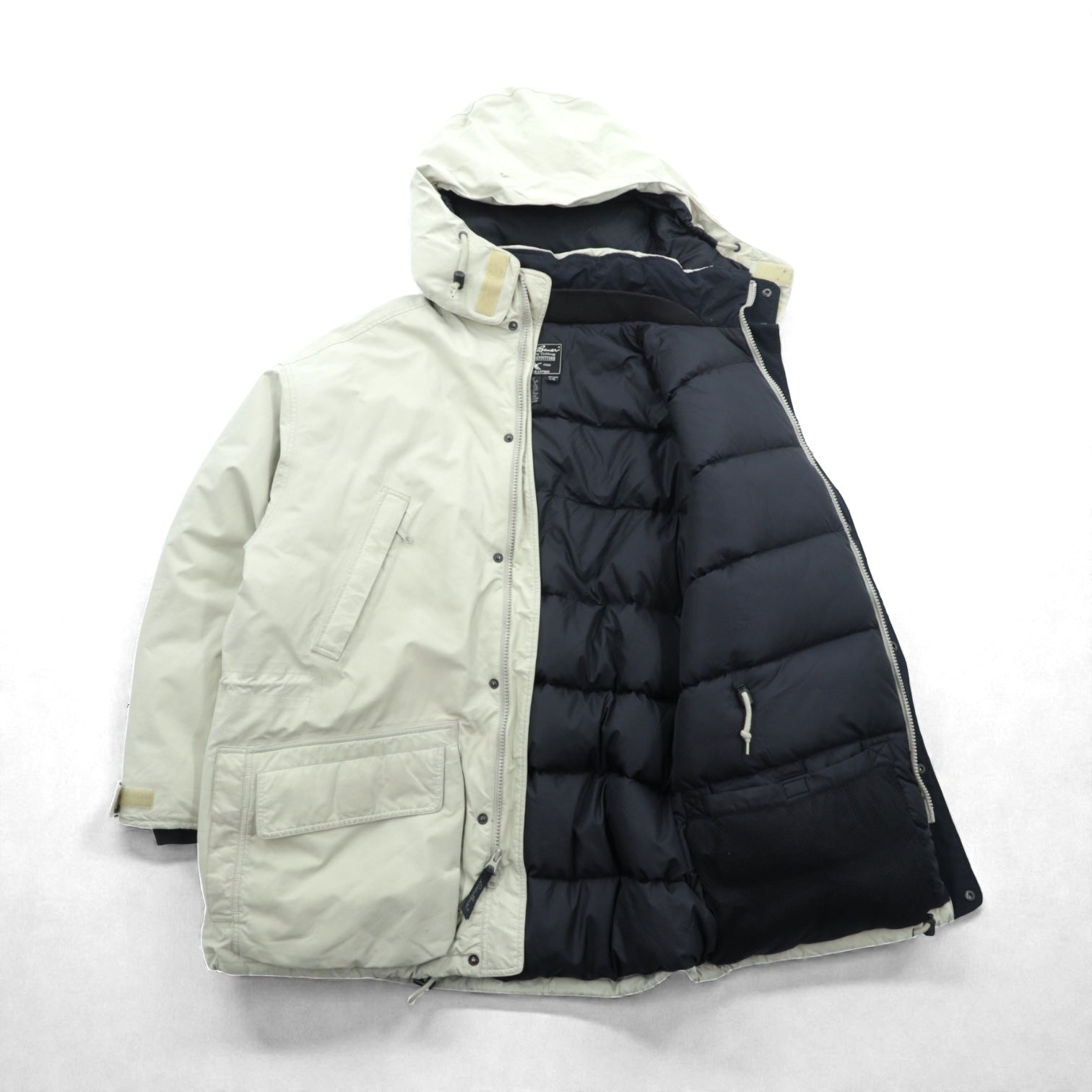 Eddie Bauer 90年代 ゴアテックス 防水 GORE-TEX グース ダウンジャケット L ドローコード フード着脱