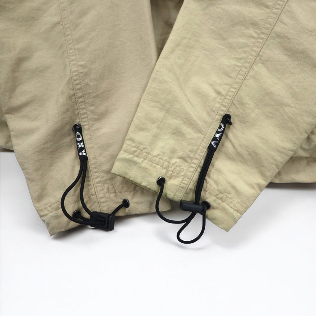 Anni '90 OXYOXY Giacca a vento anorak con mezza zip M Beige Nylon Coulisse