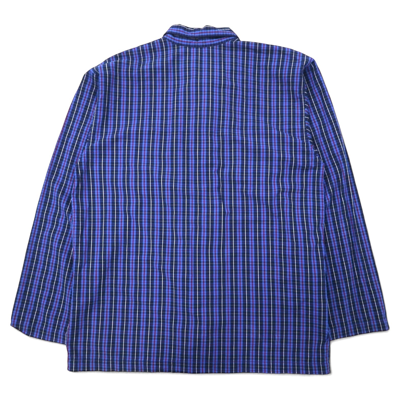 POLO RALPH LAUREN Pigiama con camicia a quadri blu in cotone, ricamo Small Pony, taglia M