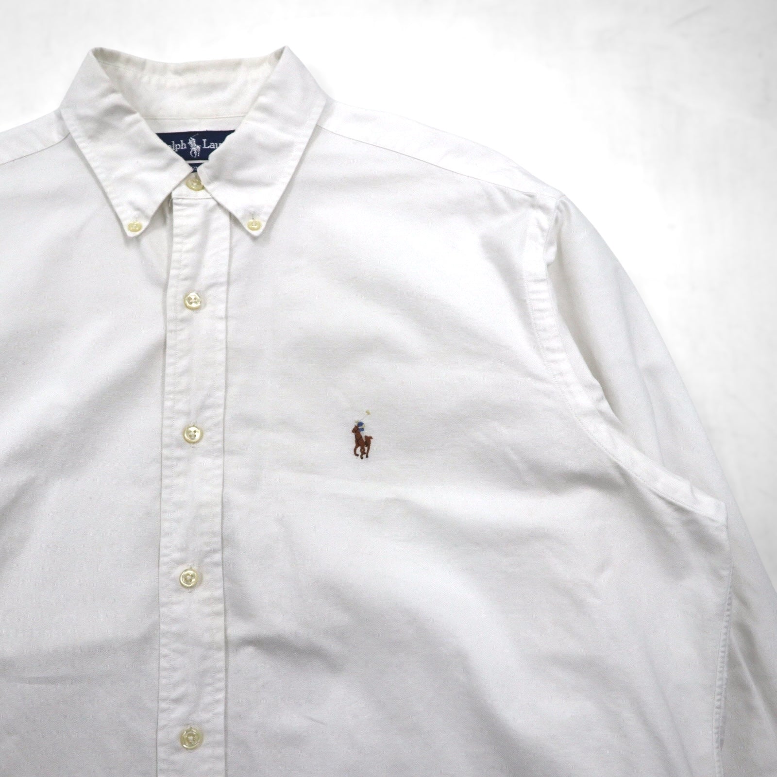 Ralph Lauren 90年代 オックスフォード ボタンダウンシャツ XL ホワイト YARMOUTH スモールポニー刺繡