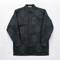 LANCEL anni '90 camicia jacquard fantasia L cachi lana made in Japan