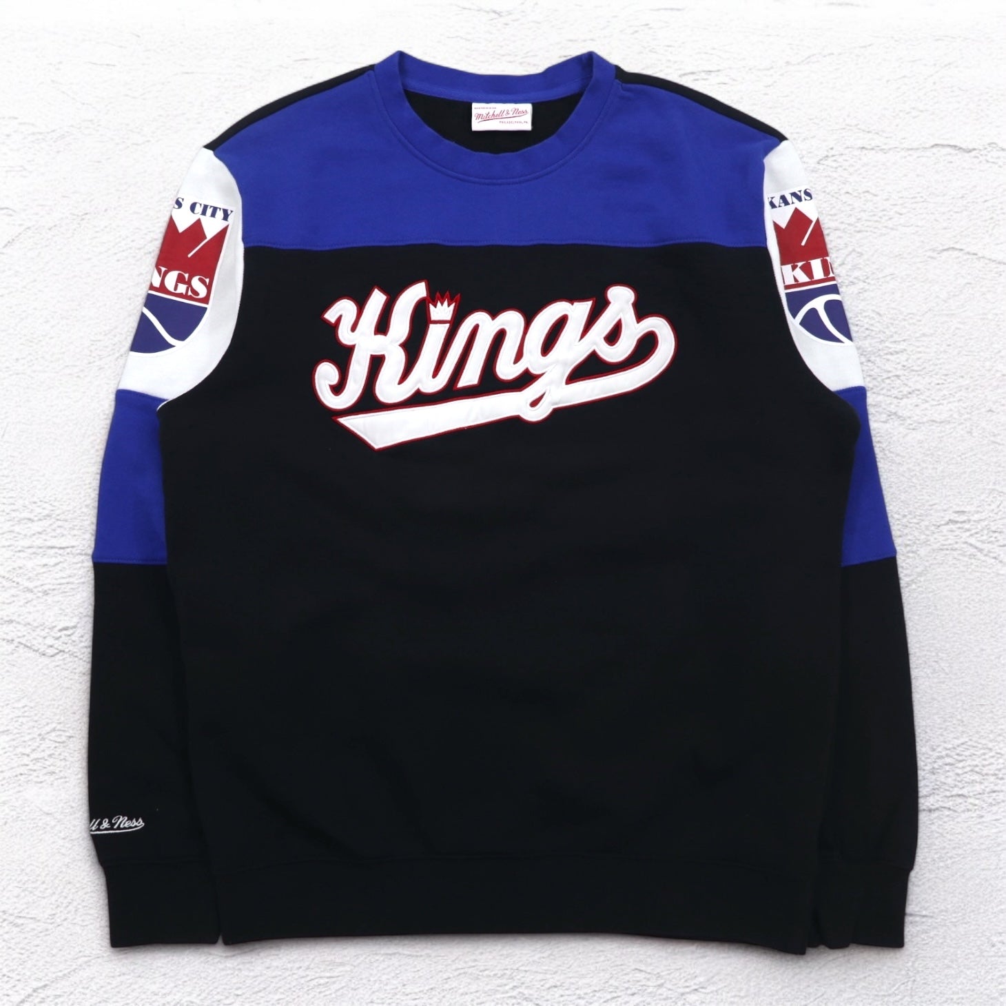 mitchell & ness Felpa L nera Color Block cotone garzato NBA KANSAS CITY KINGS