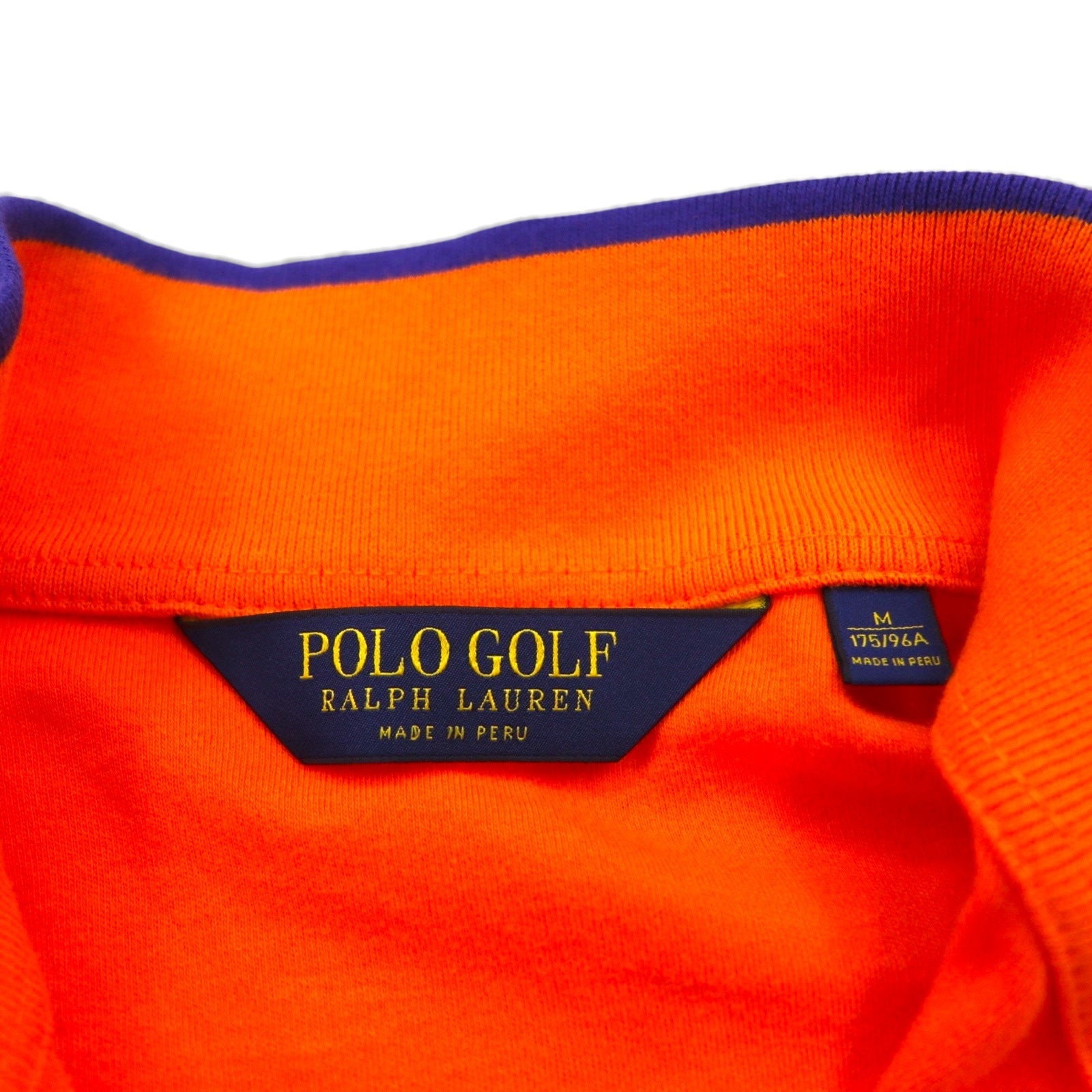 POLO GOLF RALPH LAUREN ハーフジップ スウェット トレーナー M オレンジ ポニー刺繍
