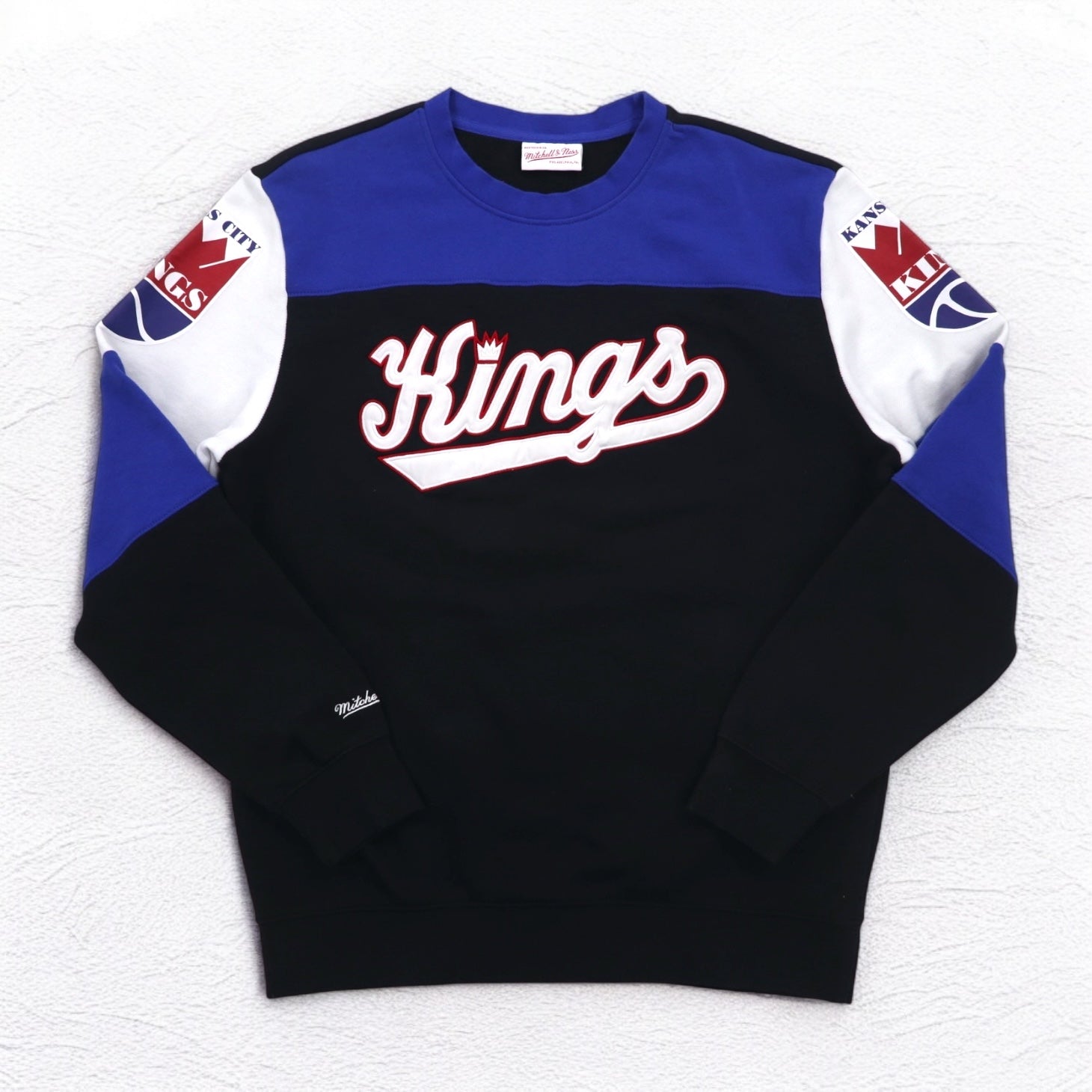 mitchell & ness Felpa L nera Color Block cotone garzato NBA KANSAS CITY KINGS