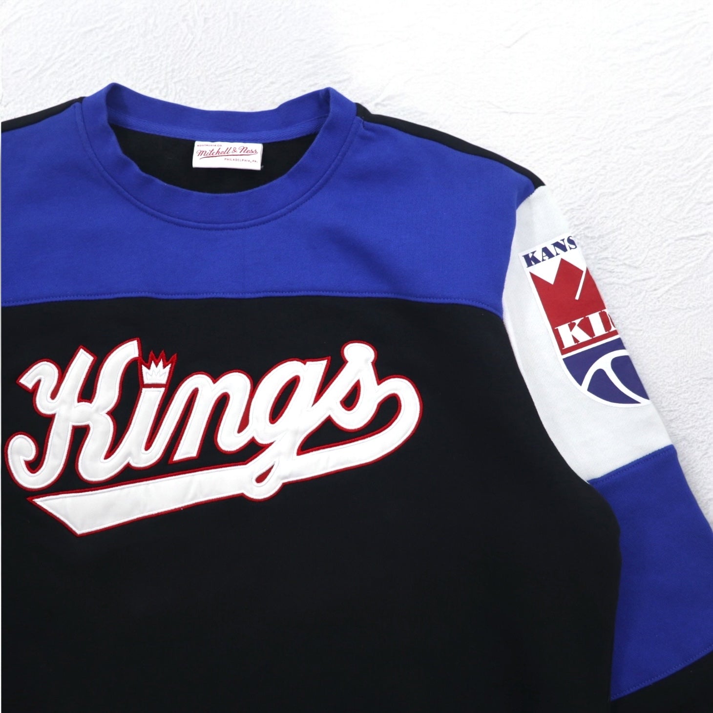 mitchell & ness Felpa L nera Color Block cotone garzato NBA KANSAS CITY KINGS