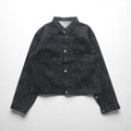 VINTAGE レプリカ 1st タイプ 大戦モデル デニムジャケット Gジャン XL ブラック 13.5OZ セルヴィッチ 赤耳 シンチバック プリーツ 月桂樹ボタン 復刻 未使用品