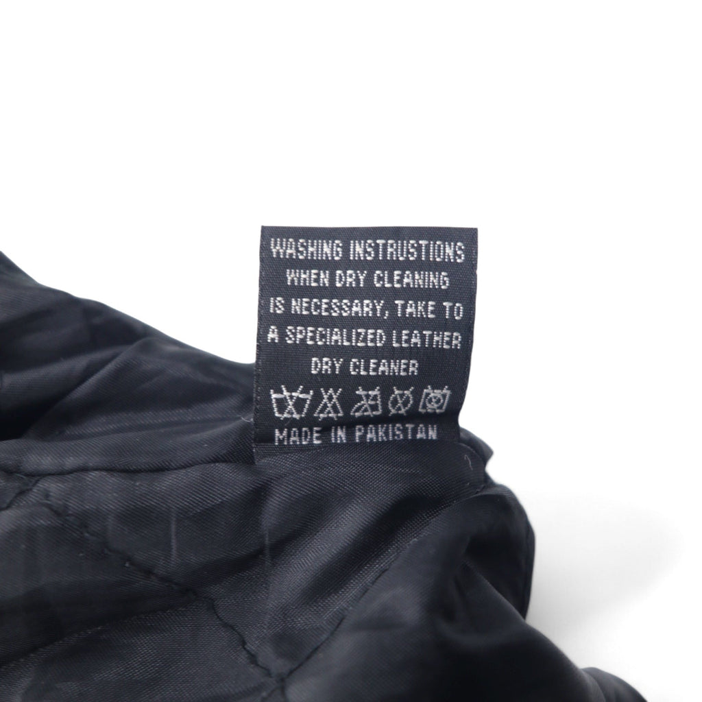 パキスタン製 90年代 パキジャン ダブルライダース レザージャケット XL ブラック GENUINE Leather レザー キルティングライナー