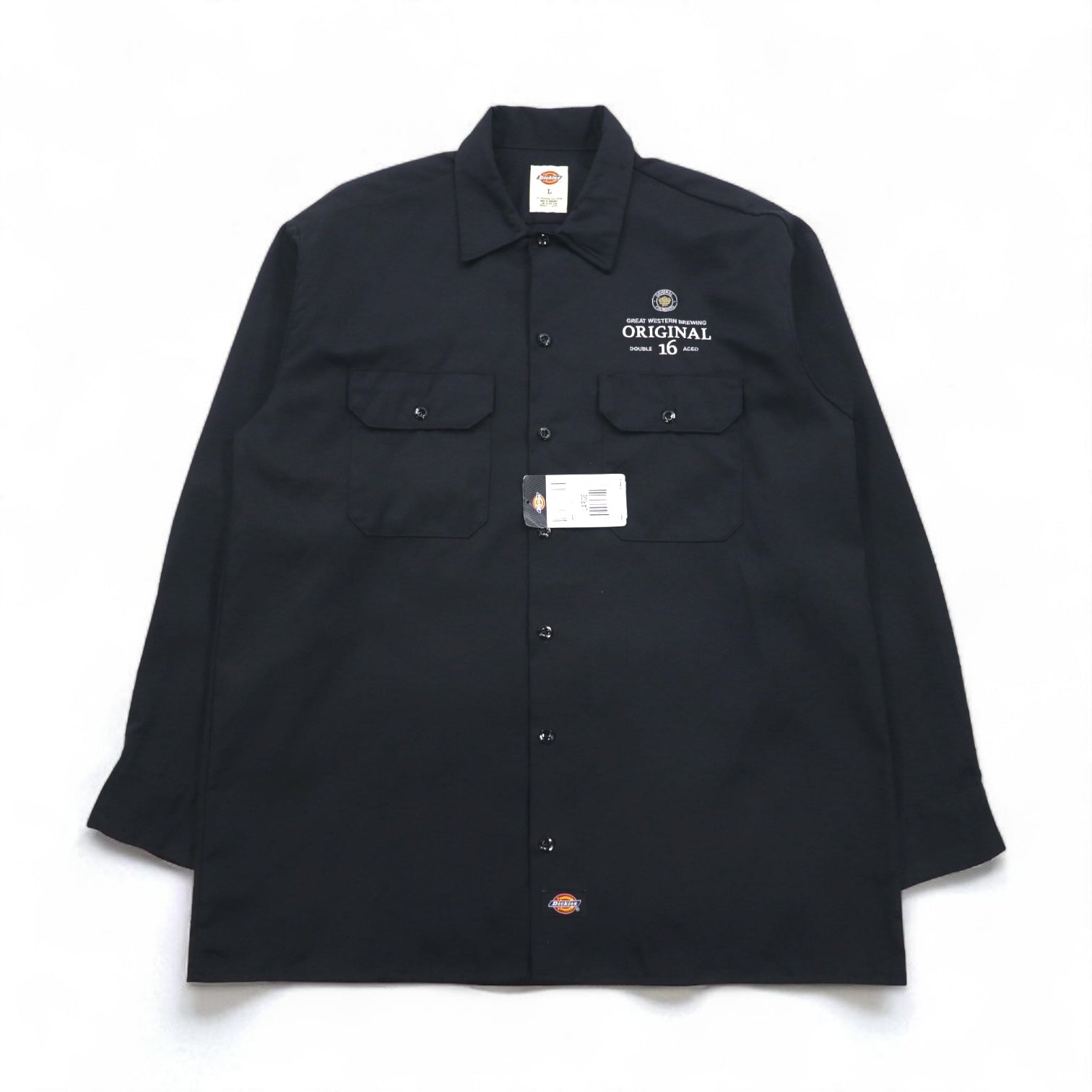 Dickies camicia da lavoro L nero poliestere cotone tasca 574BK made in Honduras articolo nuovo
